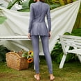 thumbnail image 5 of CaComMARK PI Muslim Swimsuit for Women Rash Guard Set 2 Pieces Long Sleeve Modest Swimwear Surfing Bathing Suit Gray XXXXL(4XL), 5 of 7
