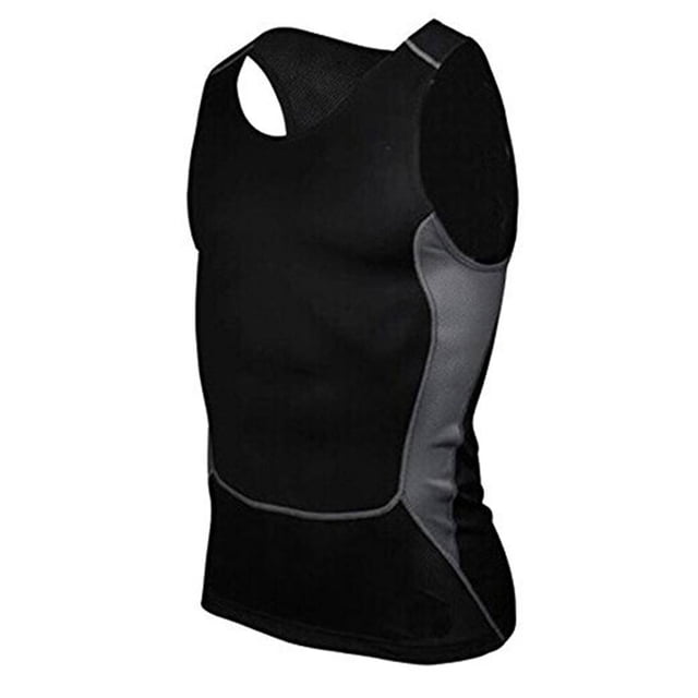 Soidarity Chaleco para correr para hombre, deportes, Fitness, compresión, tanques sin mangas, secado rápido, ajustado, para correr, Fitness, gimnasio, Uniforme atlético negro SG Soidarity FS8134-13