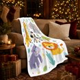 thumbnail image 3 of Cartoon Safari Animals Tropical Foliage Whimsical Kids Nursery, Playful Botanical Garden Scene, Warm Flannel Blanket for Cabin and Lodge, Wildlife Lovers Housewarming Gift, Celestial Home Decor, 3 of 9