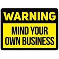 thumbnail image 1 of Vintage Metal Tin Sign Mind Your Own Business Aluminum Tin Sign Cafe Bar Garden Home Bathroom Funny Metal Sign 8x12 inch, 1 of 5