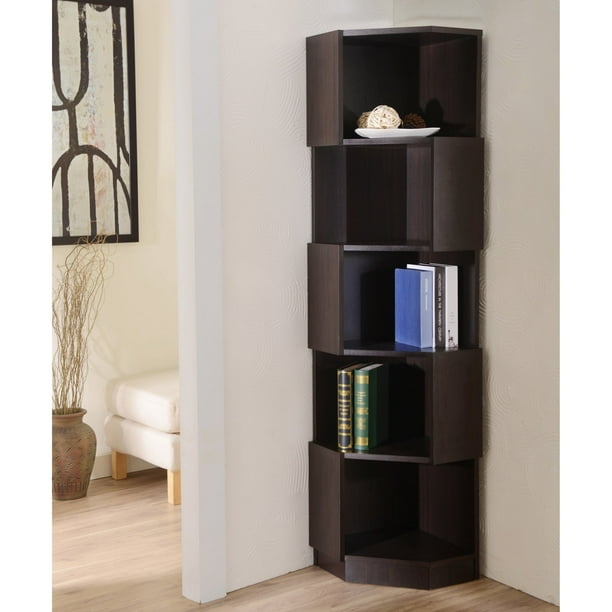 Shop online or at 270+ stores. furniture of america laina geometric espresso 5 shelf corner bookshelf