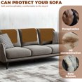 thumbnail image 4 of Dznils 3 Pieces Recliner Headrest Covers Polyester Couch Sofa Slipcover Furniture Protector, Camel, 4 of 10