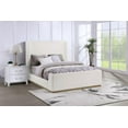 thumbnail image 2 of Nala Upholstered Eastern King Wingback Platform Sleigh Bed Cream, 2 of 4