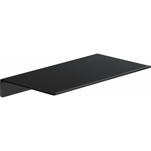 Danpoo Small Floating Shelf for Wall Storage, Mini Display Shelf for Collectibles, Metal Wall Shelf for Bathroom/Living Room/Kitchen/Bedroom(Black, 8")