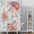 thumbnail image 4 of SUNOLIFE Ocean Beach Theme Shower Curtain,Nautical Coastal Waterproof Fabric Bathroom Curtain with Hooks,60x72 in, 4 of 5