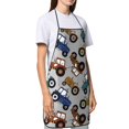 thumbnail image 4 of Pofeuu Color Tractor Print Aprons with Pockets, Cute Aprons for Kitchen, Cooking, Server, Barber, Chef Apron, 4 of 7
