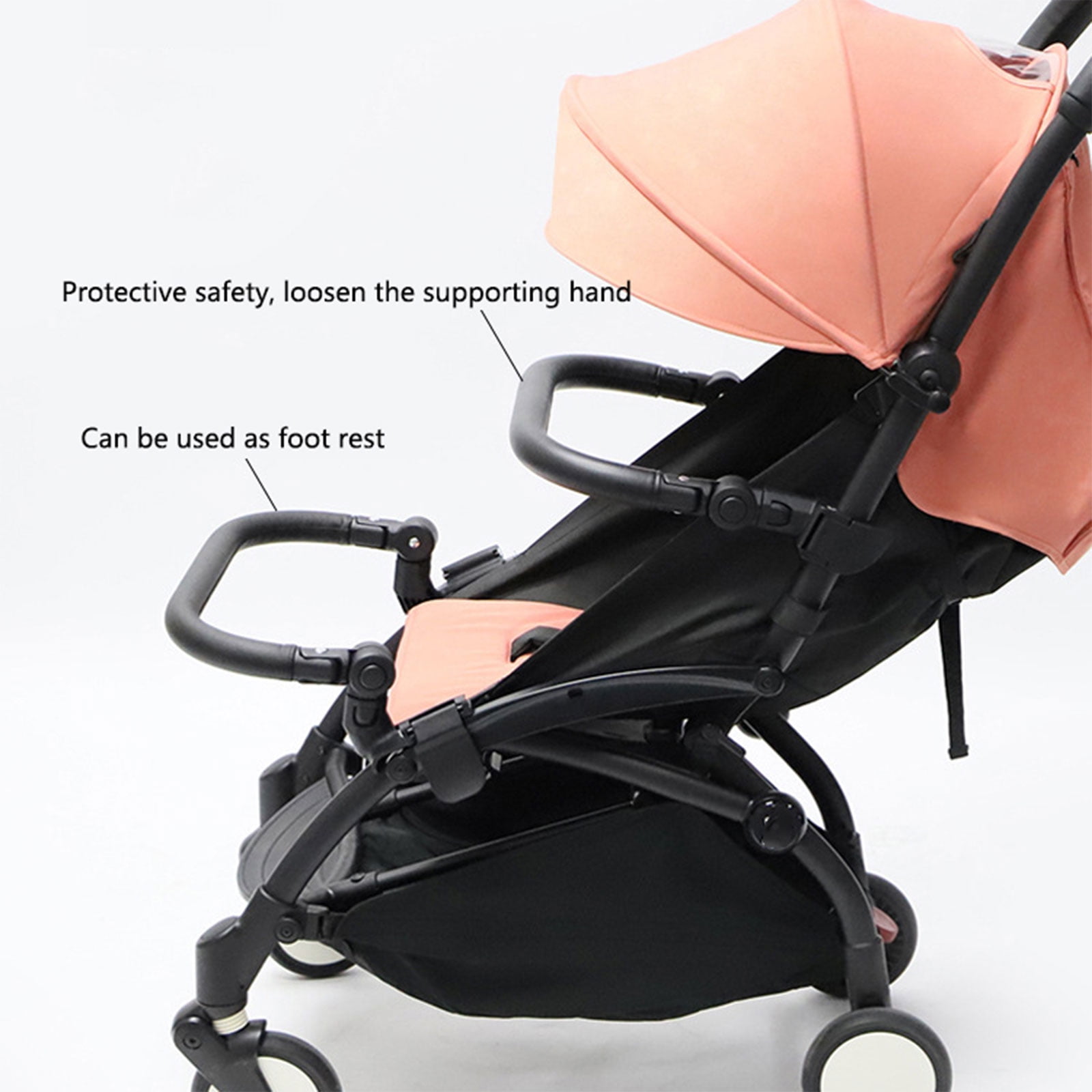 Handle Bumper for 0-5T Pushchair Armrest Handle Legrest for Mostly Brand Infant Pram Strollers