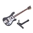 thumbnail image 1 of Black Miniature Bass Guitar Replica with Stand and Case Instrument Model Ornaments Gift（Black）, 1 of 7