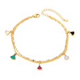 thumbnail image 1 of Pulsera de tobillo multicapa Yashi para mujer tobilleras ajustables de doble capa doradas, 1 of 5