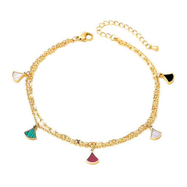 Pulsera de tobillo multicapa Yashi para mujer tobilleras ajustables de doble capa doradas