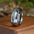 thumbnail image 3 of Green Agate Tungsten Ring For Men Statement Ring Anniversary Ring 8mm, 3 of 6