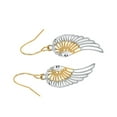 thumbnail image 4 of JewelStop 10k Real Yellow & White Gold Angel Wing Dangling Earrings, 4 of 5