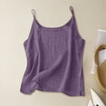 thumbnail image 2 of ORT Cotton Linen Tank Tops for Women Casual Summer Gauze Shirt Basic Sleeveless Layering Camisoles Beach Vacation Clothes(Dark Purple,5XL), 2 of 7