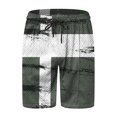 thumbnail image 2 of Vedolay Summer Short Sets Men's Summer 2 Piece Outfits Printed Shirts and Sports Shorts Sets,Gray XL, 2 of 5