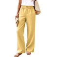 thumbnail image 5 of Breezora Straight Leg Woven Casual Pants for Women Summer Lightweight Pull On Trousers Comfortable Daily Work Bottoms with Pockets, 5 of 9