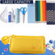 thumbnail image 3 of Estuche para lápices de gran capacidad, estuche para bolígrafos, bolsa de maquillaje, suministros escolares, papelería de oficina, almacenamiento, regalo, amarillo, 3 of 5