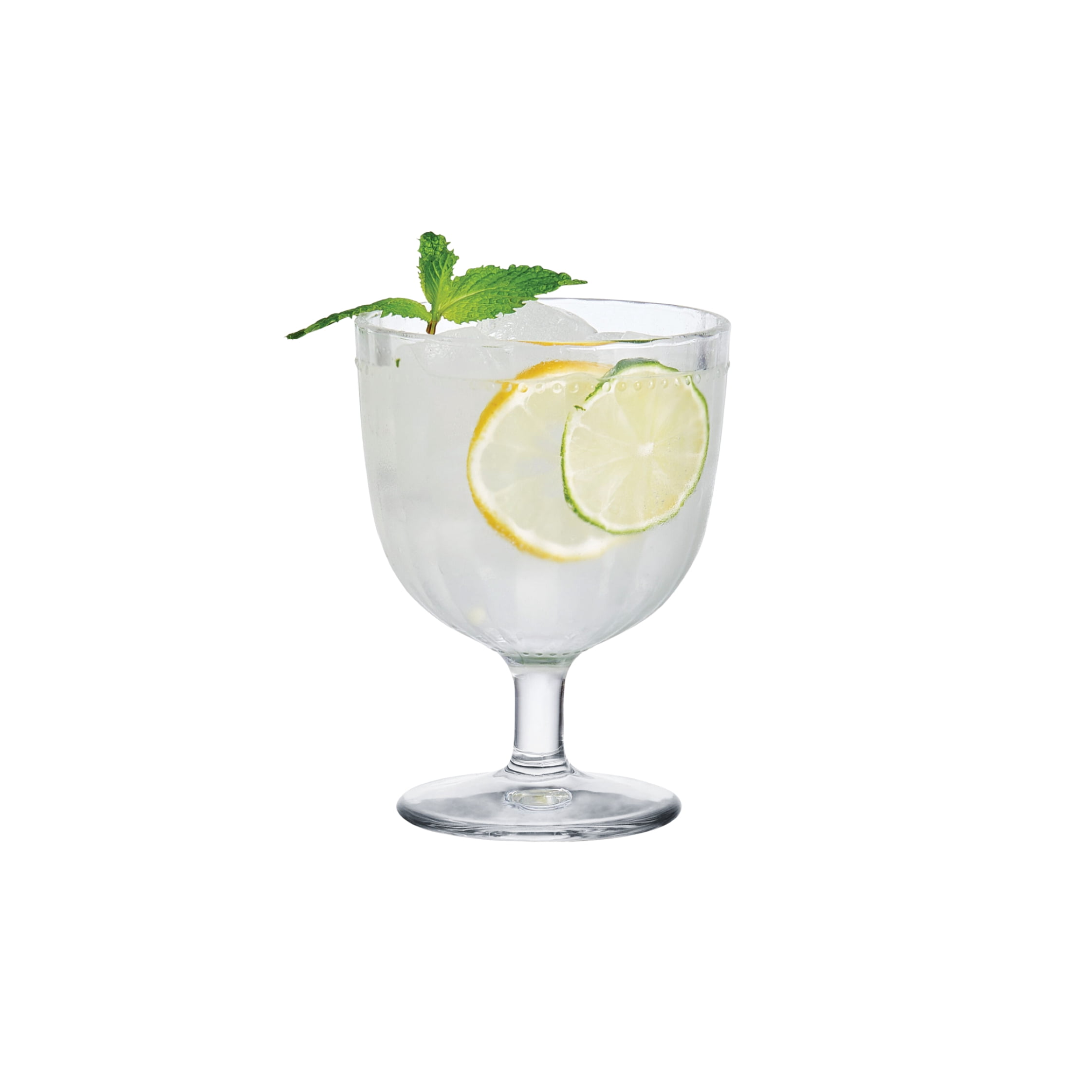 Fitz and Floyd Beaded 14 oz Clear Wine Glass Goblet (Set of 4)