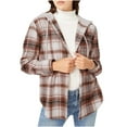 thumbnail image 2 of Somuwie Women's Casual Plaid Button Fashion Long Sleeve Hooded Tops Jacket, 2 of 5