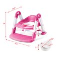 thumbnail image 3 of Potty Training Toilet Seat with Step Stool Ladder TeqHome Toddler Kids Potty Seat for Boys Girls Non Slip Foldable Toilet Training Seat with Handles Pink, 3 of 12