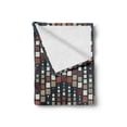 thumbnail image 2 of Abstract Soft Flannel Fleece Throw Blanket, Squares Arranged Vertically in a Wavy Flow, Cozy Plush for Indoor and Outdoor Use, 60" x 80", Dark Blue Rust Tan, by Ambesonne, 2 of 6