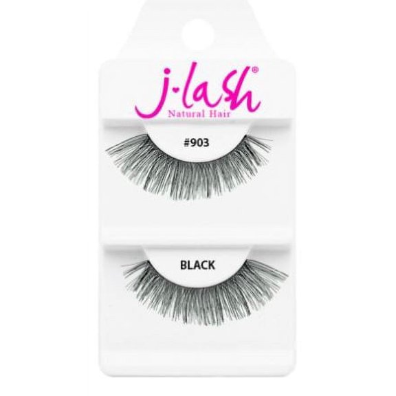 #903 Black , J Lash Daily Eyelashes, hair scalp beauty - Pack of 2 w/ Sleek 3-in-1 Comb/Brush