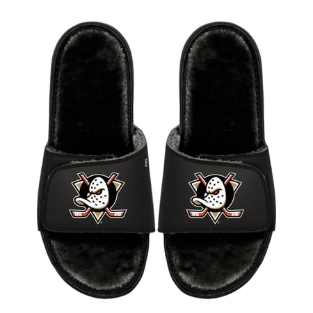 Youth ISlide Anaheim Ducks Logo Fur Slide Sandals