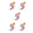 thumbnail image 3 of yingyy Party Balloon with Gradient Color Birthday Party Decor Aluminum Foil Balloon 32 Inch, Number 8 10 5PCS, 3 of 6