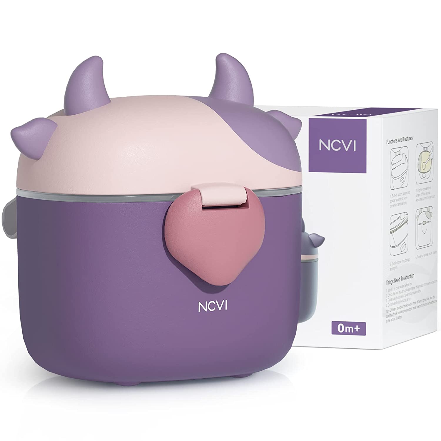 NCVI Baby Formula Dispenser with Scoop and Leveller (Purple)