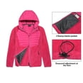 thumbnail image 6 of Little Donkey Andy Womens Insulated Hiking Jacket Warm Sherpa Fleece Zip Up Running Hybrid Jacket Hooded Light Soft Rose S, 6 of 7
