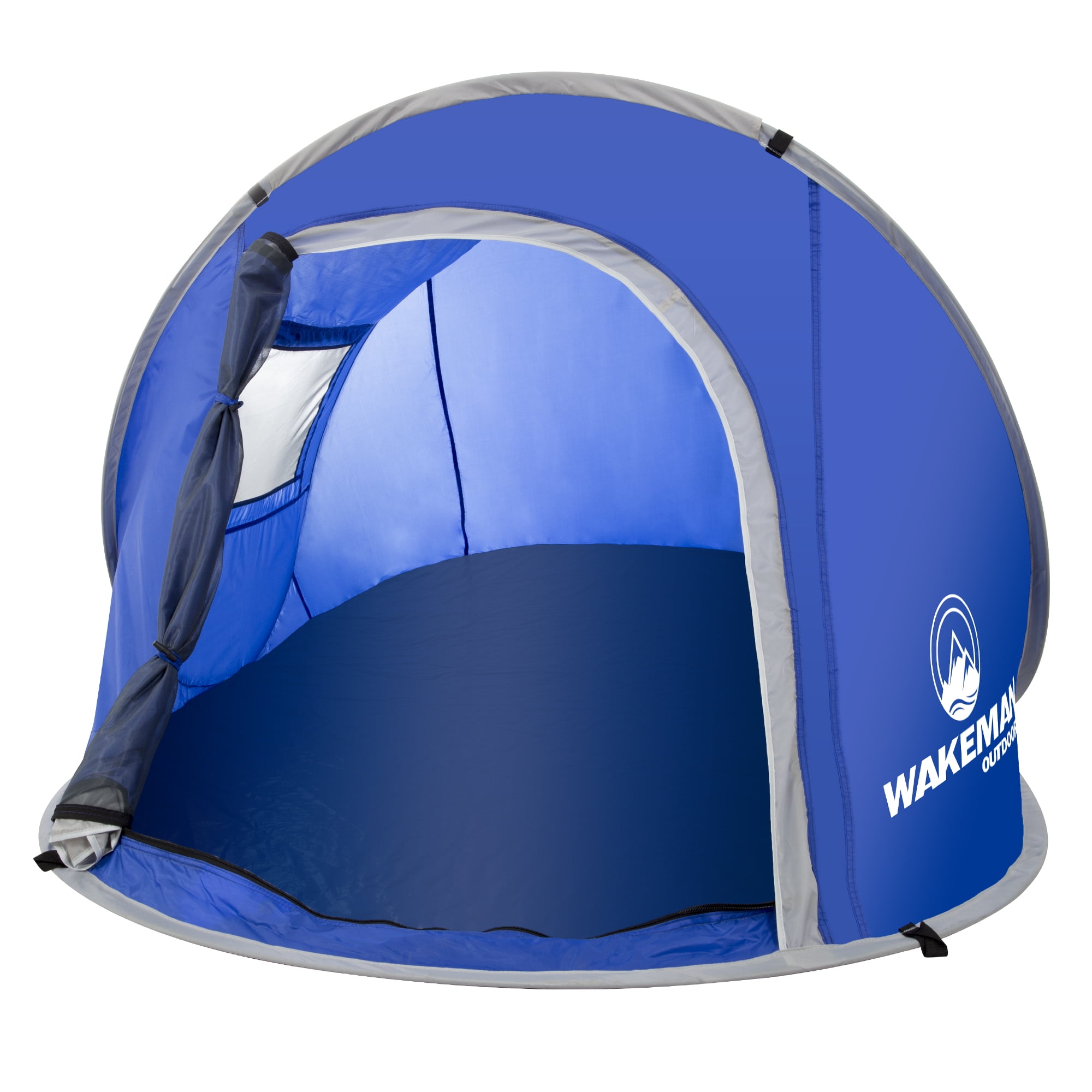 Wakeman Outdoors 2 Person Automatic Pop up Tent Water Resistant Hiking Blue Walmart