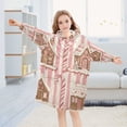 thumbnail image 5 of FORMRS Wearable Blanket Hoodie with Sleeves for Kids Cozy Flannel Sweatshirt, Pink Candy House, 5 of 7