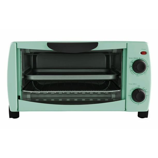 Mainstays 4Slice Toaster Oven, Classic Mint