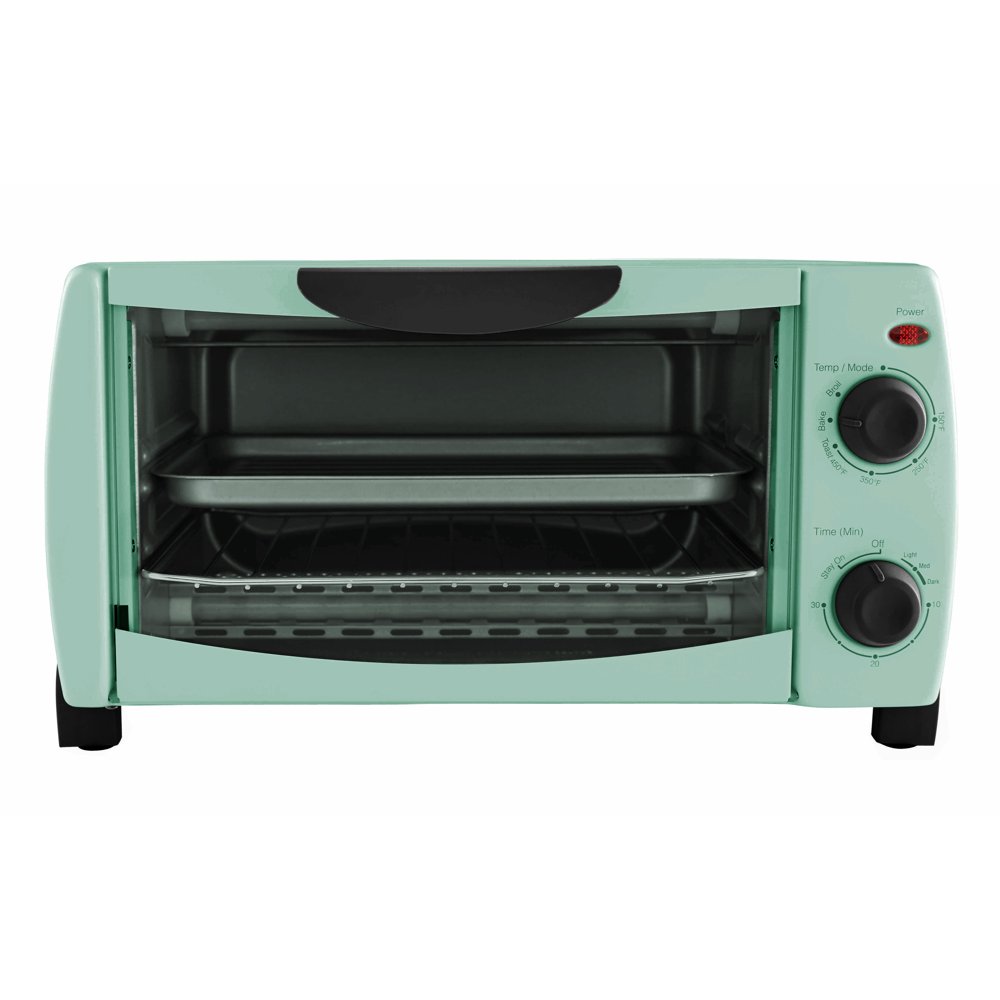Mainstays 4Slice Toaster Oven, Classic Mint