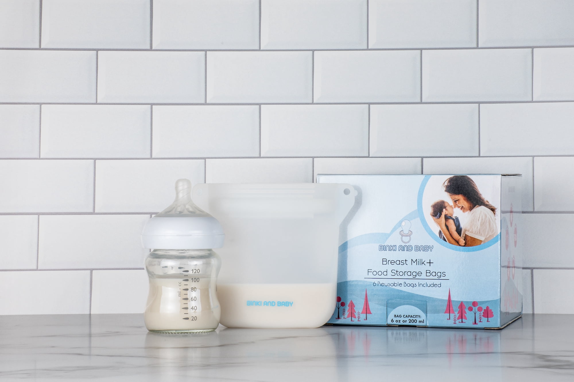 Binki and Baby Reusable Silicone Breastmilk and Food Storage Bags