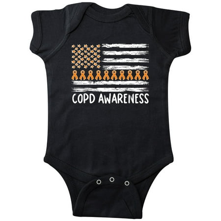 

Inktastic COPD Awareness Orange Ribbons and Flag Gift Baby Boy or Baby Girl Bodysuit
