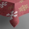 thumbnail image 3 of Merry Christmas Table Cloth Wrinkle Resistant Washable Tablecolths Table Covers Winter Snowflake Table Cover for Christmas Party Decorations Favors Rectangle,60x84inches, 3 of 5