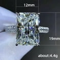 thumbnail image 5 of 12*19mm Large Square Cut AAA Cz Luxury Band Women's 925 Silver Gift Ring Sz 6-10, 5 of 5