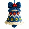 thumbnail image 2 of CuiLiyq DIY Crochet Christmas Bell Ornament Kit, Knitted Santa Claus Bells Decoration, Beginner Christmas Kit for Crafting A Personalized Christmas Bell (Blue), 2 of 2