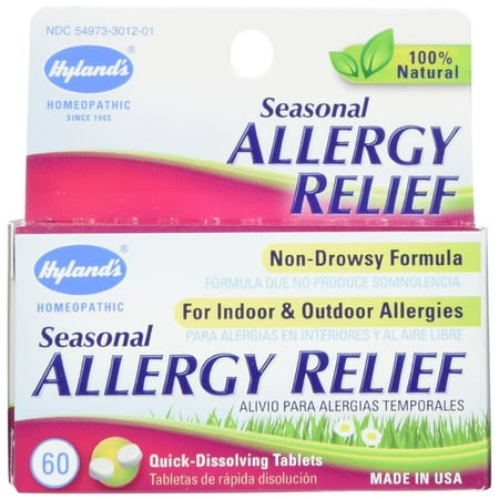 4 Pack Hyland's Seasonal Allergy Relief, Non Drowsy, 60 Tablets Each =