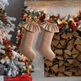 thumbnail image 5 of 2 Pack Large Velvet Christmas Stockings, 18 Inch Neutral Xmas Stockings with Ruffled Design & Hanging Loops for Fireplace Mantle, Vintage Holiday Party Decor, 5 of 6