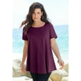 thumbnail image 4 of Roaman's Women's Plus Size Swing Ultimate Tee With Keyhole Back, 4 of 5