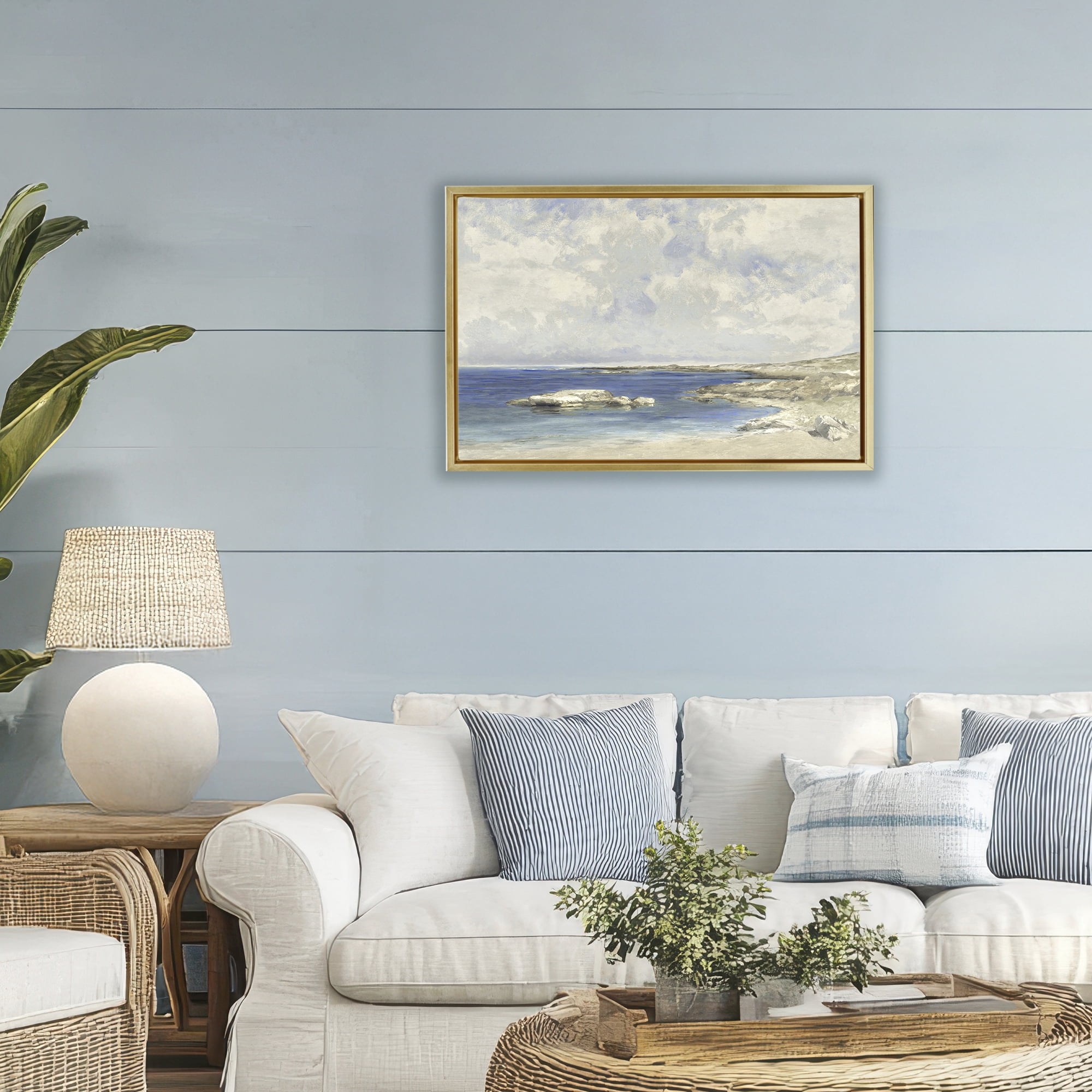 Stupell Industries Pond At Morning Gold Framed Floater Canvas Wall Art, design by Christy McKee