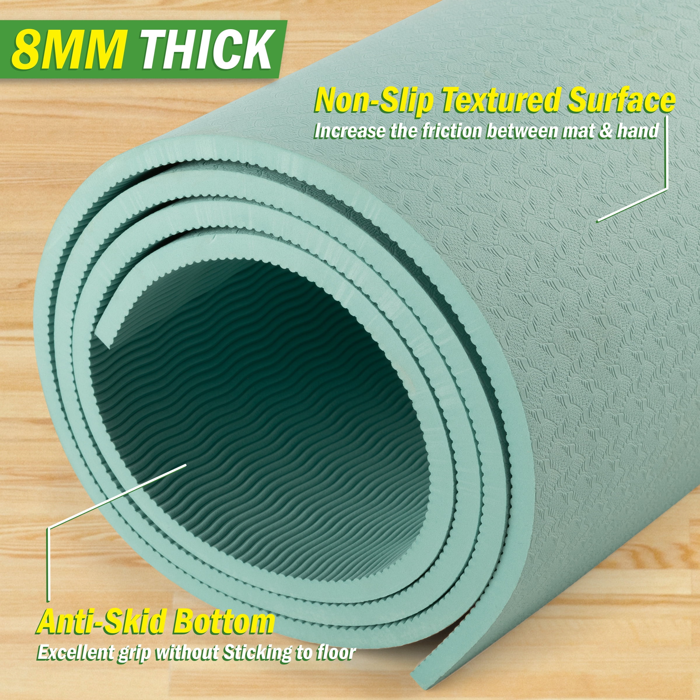 6 x 4 Large Yoga Mat - Mint