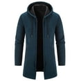 thumbnail image 2 of Fleece Hoodie Men Full Zip Long Thermal Cardigan Fleece-Lined Hoodies Fall Winter Tracksuit Top Windbreak Sweatshirt Insulated Knitwear, Plush Casual Zipped Jacket, 2 of 5