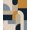 Blue, Pattern 7, variant on Design&I 8'x10' Washable Area Rug Beige Blue Geometric Balance and Design Elegant Interplay of Abstract Shapes Lines for Dining Room, Large Office, Lounge, Snag-Free