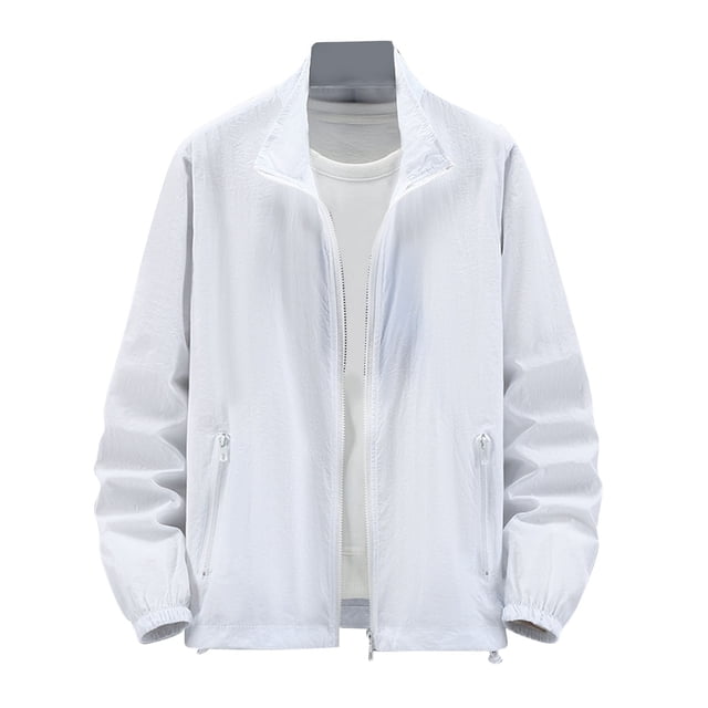 Wzzjkit Fall Clothes Men's Casual Solid Color Lapel Long Sleeved Light Zipper Pocket