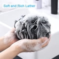 thumbnail image 5 of Livhil Shower Loofah Sponge 4 Pack, Bath Sponge Shower Pouf for Men Women, Loofa Bath Scrunchie, Exfoliator Body Bath Scrubber(Black), 5 of 8