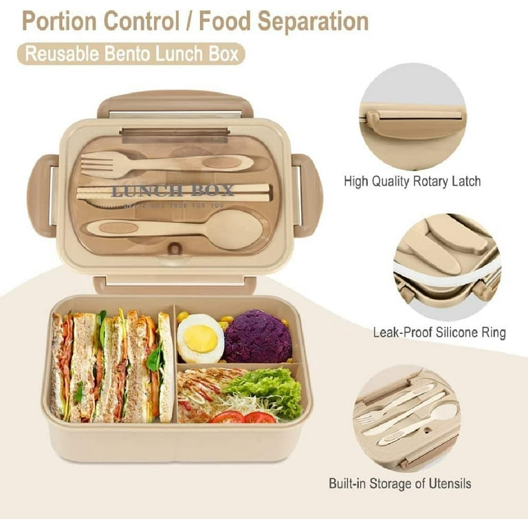 Bento Boxes For Adults-Leak Proof 3 Compartment Lunch Box For Kids & Adults  Eat Out & Snacks - BPA F…See more Bento Boxes For Adults-Leak Proof 3
