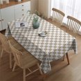 thumbnail image 2 of Beige and White Checkerboard Pattern Rectangle Tablecloth 60"x84",Waterproof Polyester Rectangle Table Cloth, Wipeable Spillproof Polyester Tablecloth for Dining, Camping, Indoor and Outdoor, 2 of 5