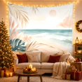thumbnail image 3 of Tropical Coastal Beach with Waves and Palm Leaves, Dreamy Boho for Beach Lovers, Coastal Wall Art, Housewarming Gift Tapestry Wall Hanging for Living Room and Bedroom, 3 of 7